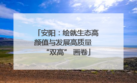 安阳：绘就生态高颜值与发展高质量 “双高” 画卷