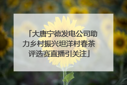 大唐宁德发电公司助力乡村振兴坦洋村春茶评选赛直播引关注