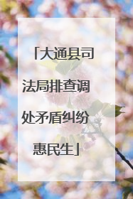 大通县司法局排查调处矛盾纠纷惠民生