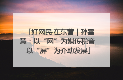 好网民·在东营｜孙雪慧：以“网”为媒传税音 以“屏”为介助发展