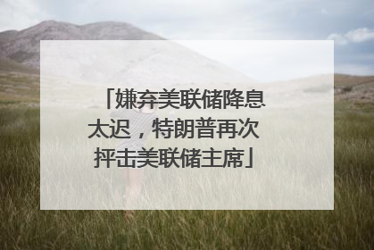 嫌弃美联储降息太迟，特朗普再次抨击美联储主席