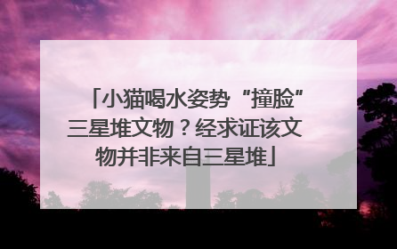 小猫喝水姿势“撞脸”三星堆文物?经求证该文物并非来自三星堆