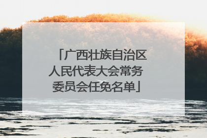 广西壮族自治区人民代表大会常务委员会任免名单