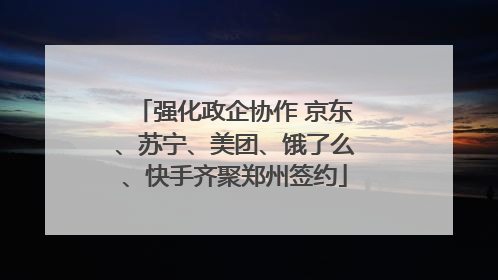 强化政企协作 京东、苏宁、美团、饿了么、快手齐聚郑州签约