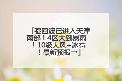强回波已进入天津南部！4区大到暴雨！10级大风+冰雹！最新预报→