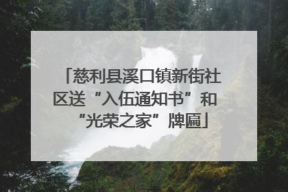 慈利县溪口镇新街社区送“入伍通知书”和“光荣之家”牌匾