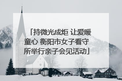 持微光成炬 让爱暖童心 衡阳市女子看守所举行亲子会见活动