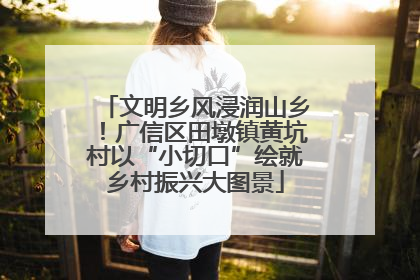 文明乡风浸润山乡！广信区田墩镇黄坑村以“小切口”绘就乡村振兴大图景