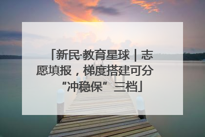 新民·教育星球｜志愿填报，梯度搭建可分“冲稳保”三档