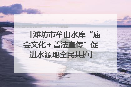 潍坊市牟山水库“庙会文化＋普法宣传”促进水源地全民共护