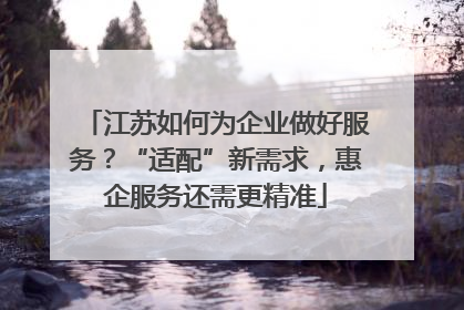 江苏如何为企业做好服务？“适配”新需求，惠企服务还需更精准