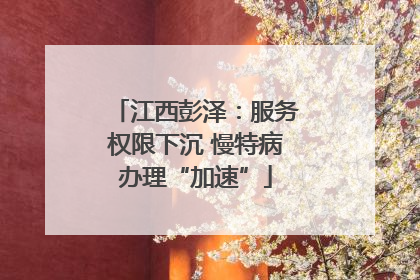 江西彭泽：服务权限下沉 慢特病办理“加速”
