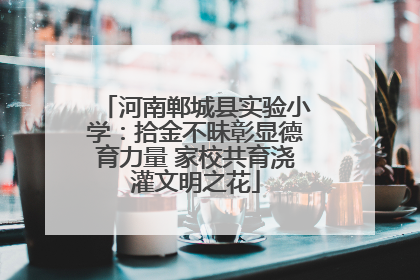河南郸城县实验小学：拾金不昧彰显德育力量 家校共育浇灌文明之花