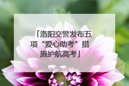 洛阳交警发布五项“爱心助考”措施护航高考