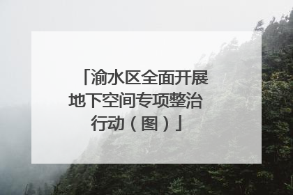 渝水区全面开展地下空间专项整治行动（图）