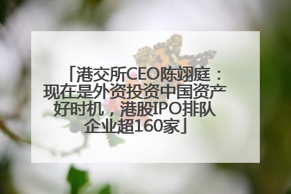 港交所CEO陈翊庭：现在是外资投资中国资产好时机，港股IPO排队企业超160家