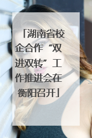 湖南省校企合作“双进双转”工作推进会在衡阳召开