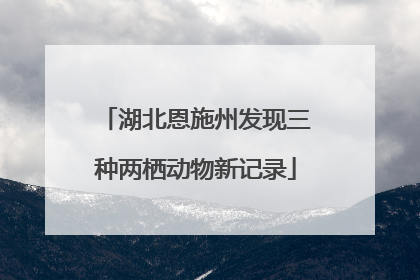 湖北恩施州发现三种两栖动物新记录