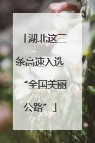 湖北这三条高速入选“全国美丽公路”