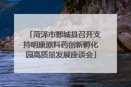 菏泽市鄄城县召开支持明康原料药创新孵化园高质量发展座谈会
