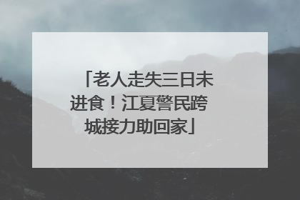老人走失三日未进食！江夏警民跨城接力助回家