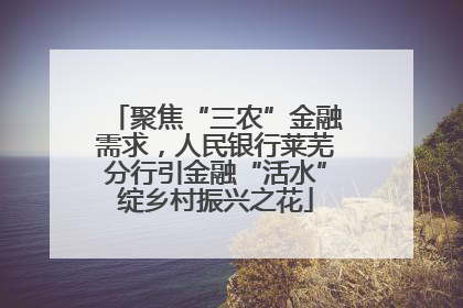 聚焦“三农”金融需求，人民银行莱芜分行引金融“活水”绽乡村振兴之花