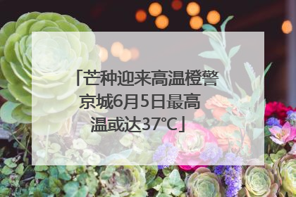 芒种迎来高温橙警 京城6月5日最高温或达37℃