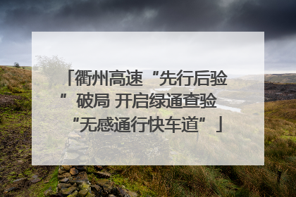 衢州高速“先行后验”破局 开启绿通查验“无感通行快车道”