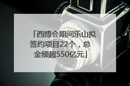 西博会期间乐山拟签约项目22个，总金额超550亿元
