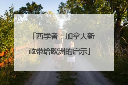 西学者：加拿大新政带给欧洲的启示