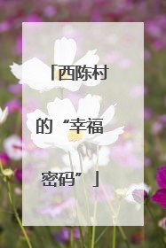 西陈村的“幸福密码”
