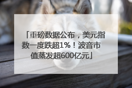 重磅数据公布，美元指数一度跌超1%！波音市值蒸发超600亿元