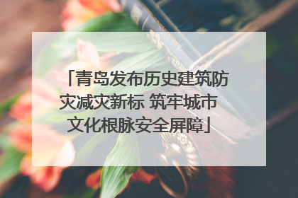 青岛发布历史建筑防灾减灾新标 筑牢城市文化根脉安全屏障