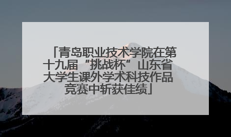 青岛职业技术学院在第十九届“挑战杯”山东省大学生课外学术科技作品竞赛中斩获佳绩