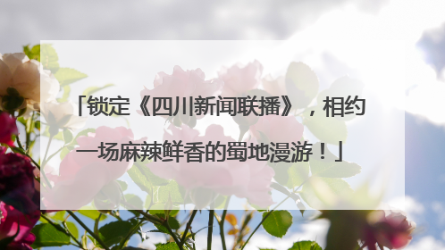 锁定《四川新闻联播》，相约一场麻辣鲜香的蜀地漫游！
