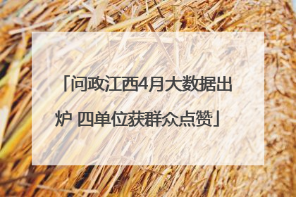 问政江西4月大数据出炉 四单位获群众点赞