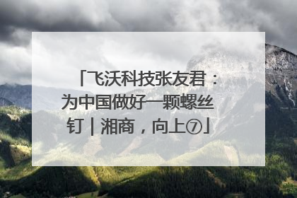 飞沃科技张友君：为中国做好一颗螺丝钉｜湘商，向上⑦