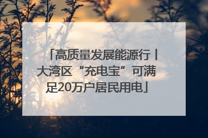 高质量发展能源行丨大湾区“充电宝”可满足20万户居民用电