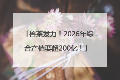 鲁茶发力！2026年综合产值要超200亿！