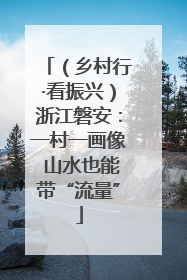 （乡村行·看振兴）浙江磐安：一村一画像 山水也能带“流量”