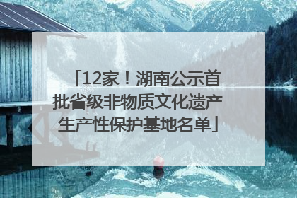 12家！湖南公示首批省级非物质文化遗产生产性保护基地名单