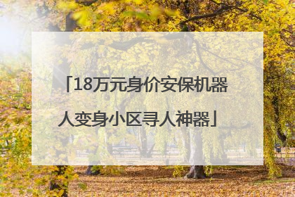 18万元身价安保机器人变身小区寻人神器