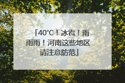 40℃！冰雹！雨雨雨！河南这些地区 请注意防范