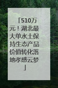510万元！湖北最大单水土保持生态产品价值转化落地孝感云梦