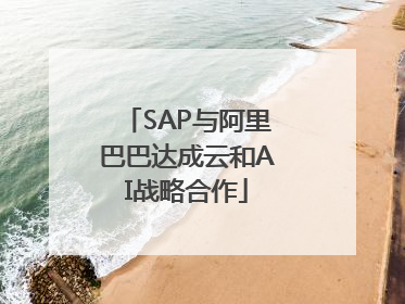 SAP与阿里巴巴达成云和AI战略合作